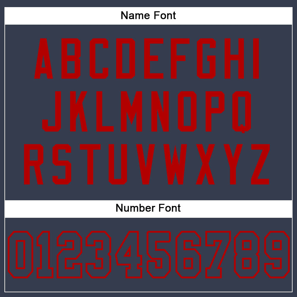 Custom Navy Navy-Red Mesh Authentic Football Jersey view 4