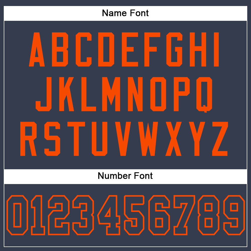 Custom Navy Navy-Orange Mesh Authentic Football Jersey view 4