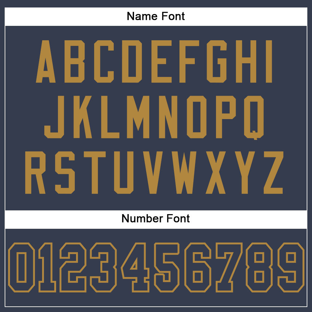 Custom Navy Navy-Old Gold Mesh Authentic Football Jersey view 4