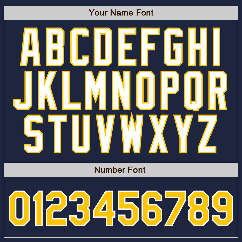 Custom Navy Gold Pinstripe Gold-White Authentic Baseball Jersey view 4