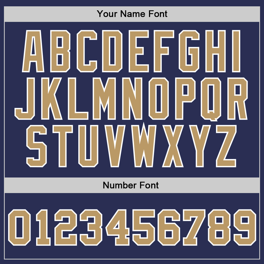Custom Navy Old Gold-White Authentic Throwback Basketball Jersey view 3