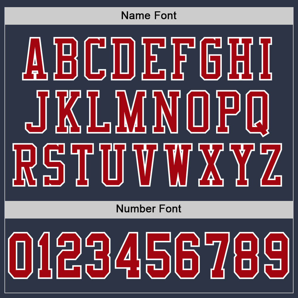 Custom Navy Red-White Mesh Authentic Football Jersey view 4