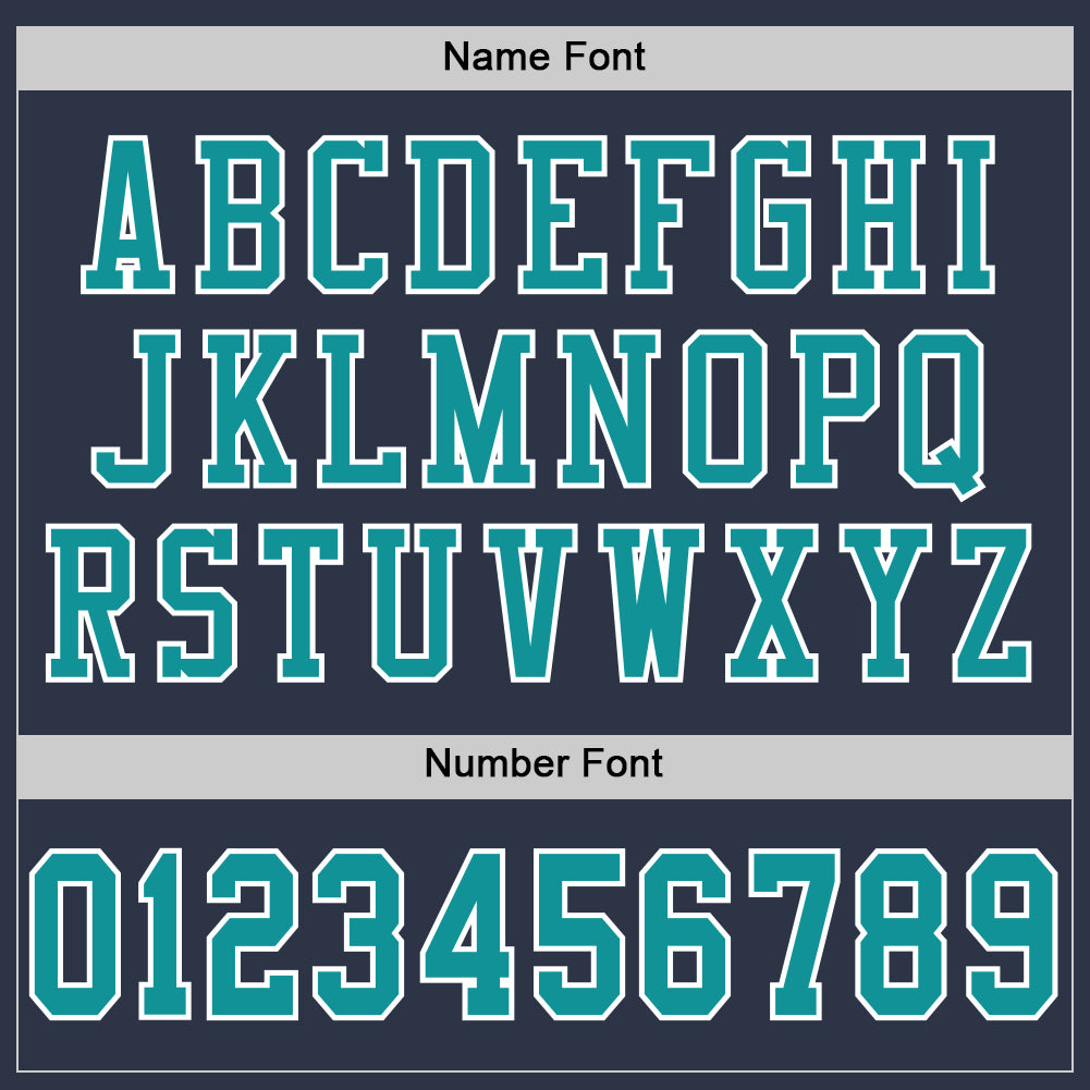 Custom Navy Aqua-White Mesh Authentic Football Jersey view 4