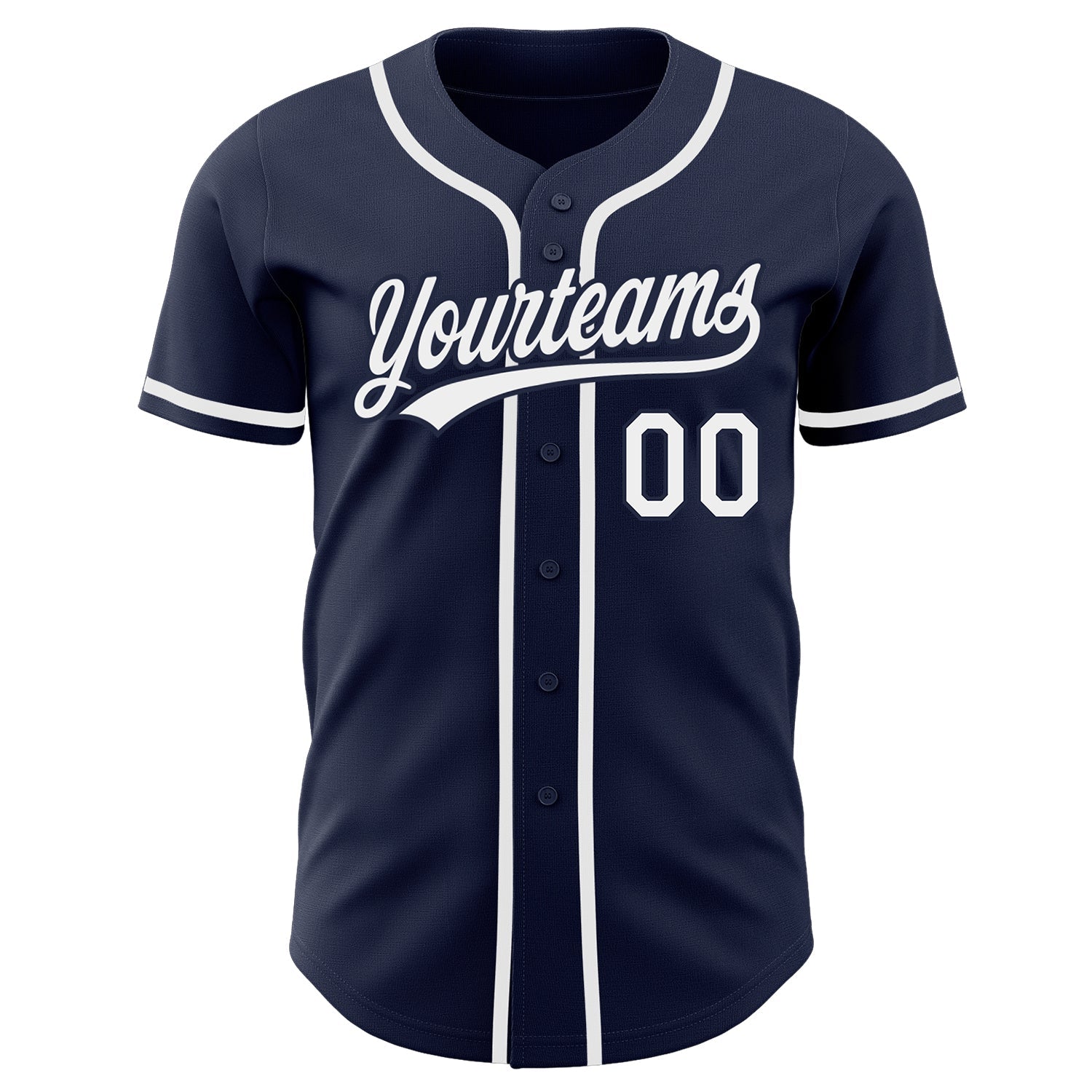 Custom Navy White Authentic Baseball Jersey view 2