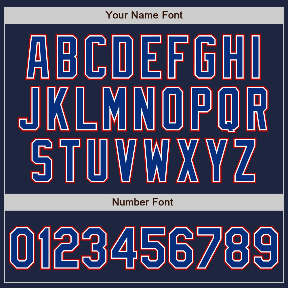 Custom Navy Royal-Red Authentic Baseball Jersey view 5