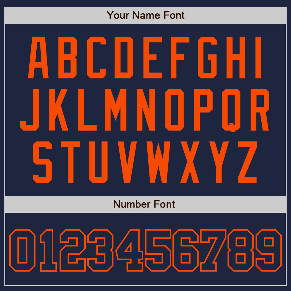 Custom Navy Navy-Orange Authentic Baseball Jersey view 5