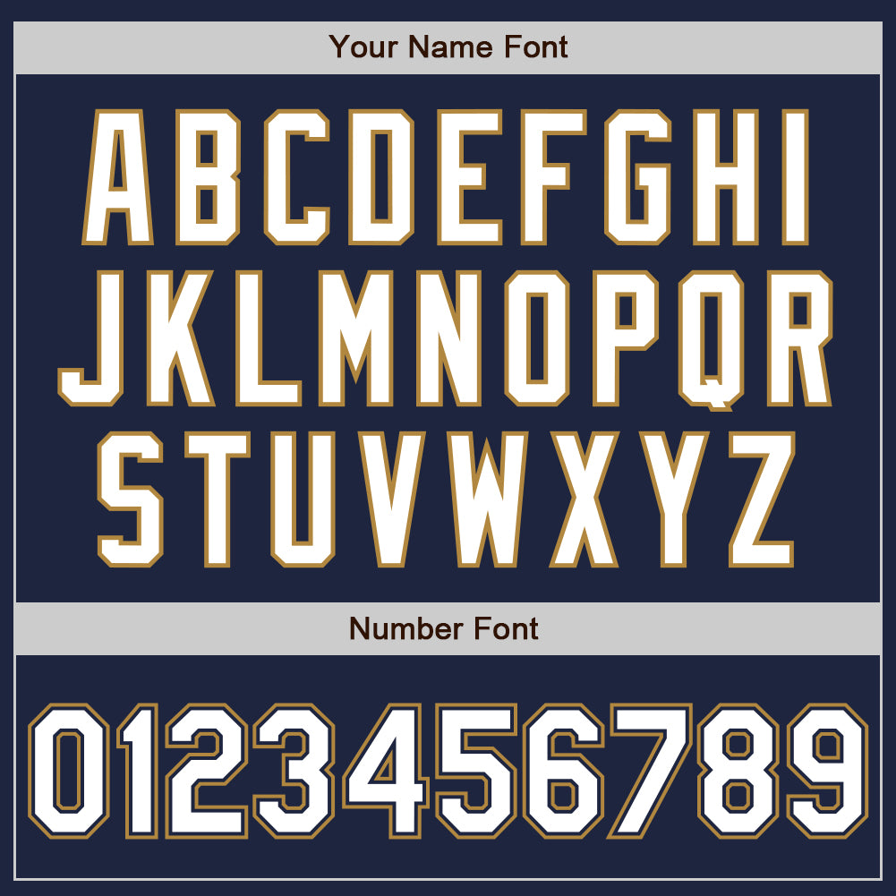 Custom Navy White Pinstripe White-Old Gold Authentic Baseball Jersey view 5
