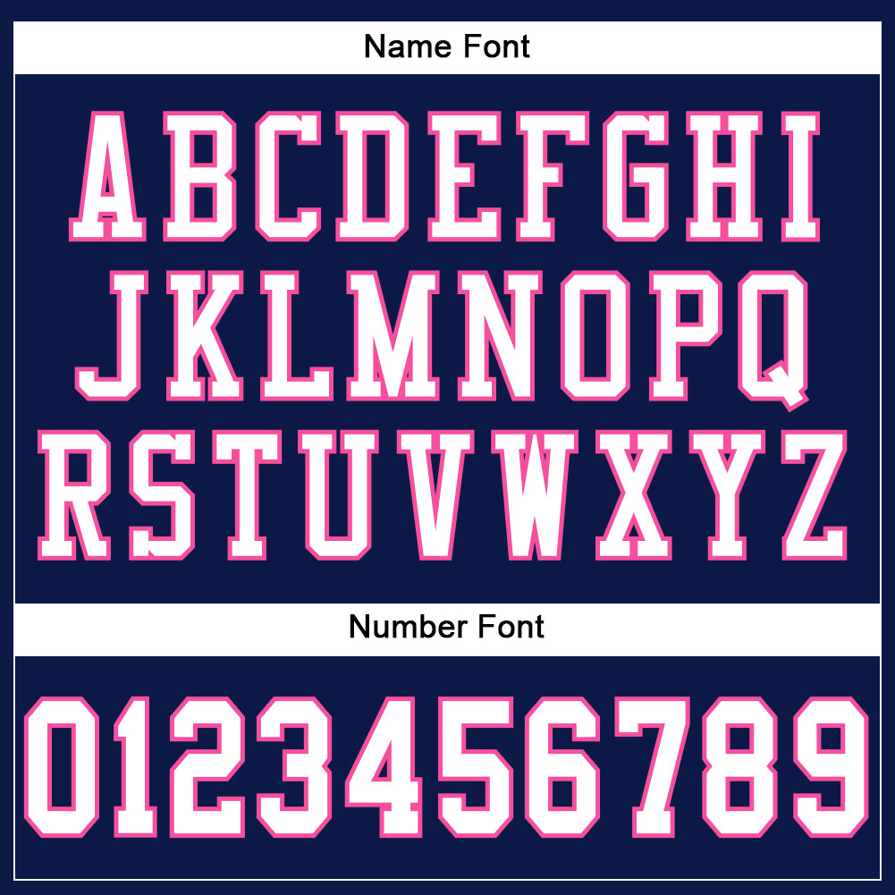 Custom Navy White-Pink Mesh Authentic Football Jersey view 4