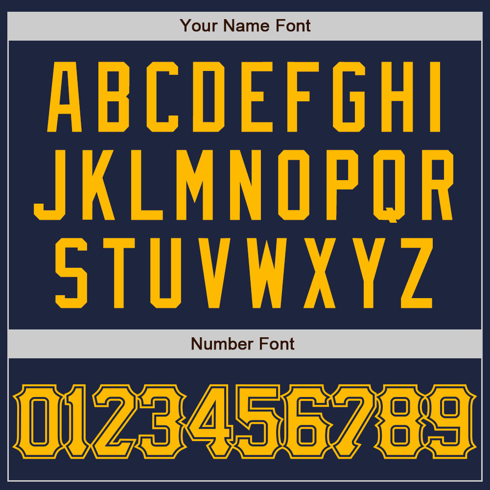 Custom Navy Gold Authentic Baseball Jersey view 5