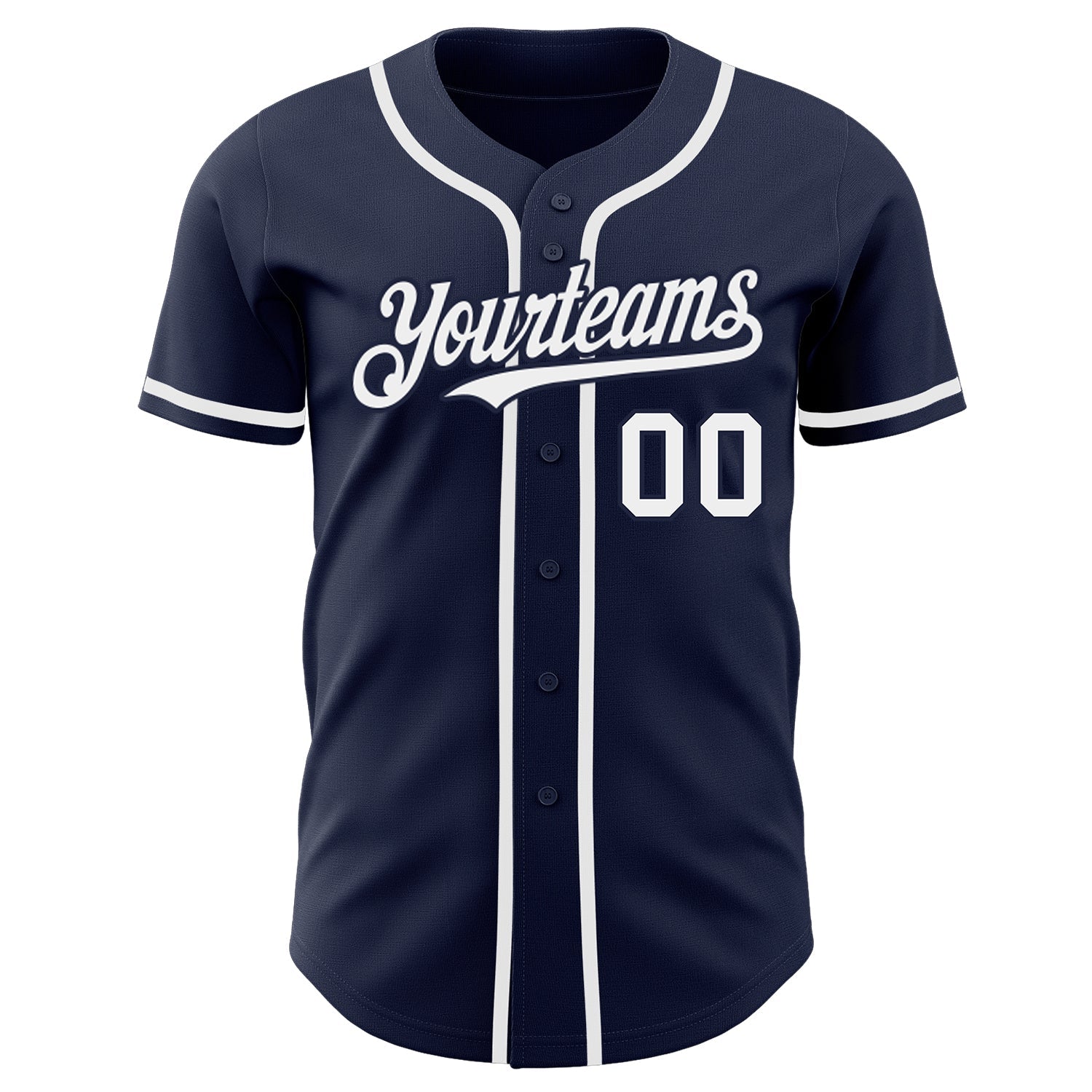 Custom Navy White Authentic Baseball Jersey view 2