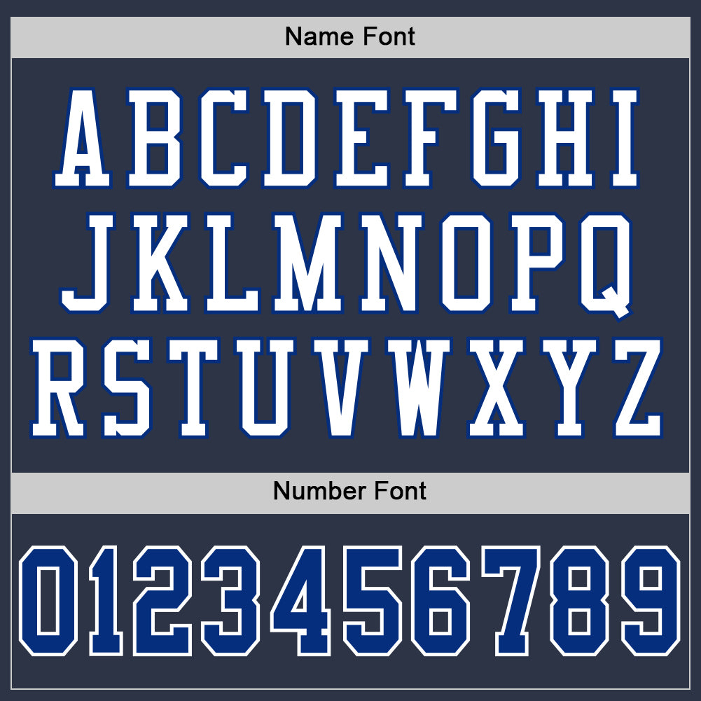 Custom Navy Royal-White Mesh Authentic Football Jersey view 4