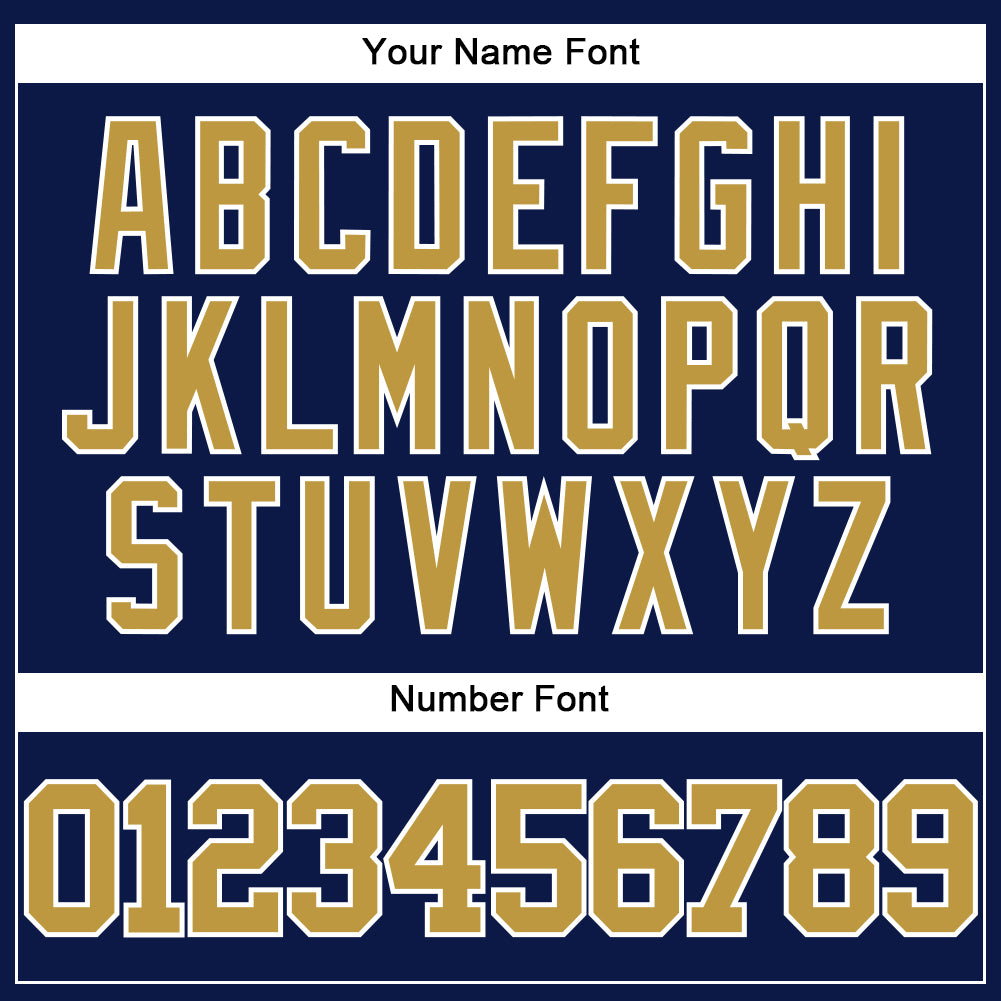 Custom Navy Old Gold-White Authentic Baseball Jersey view 5