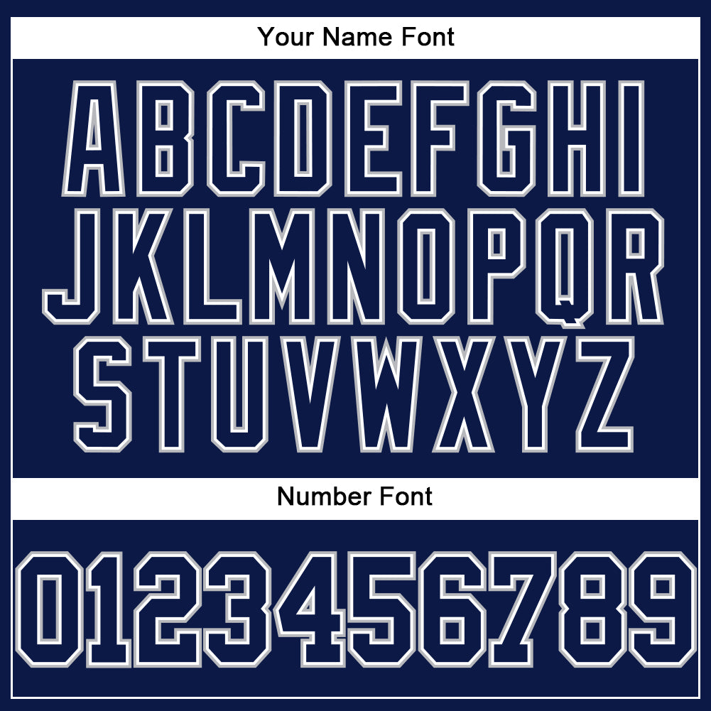 Custom Navy White-Gray Authentic Baseball Jersey view 5