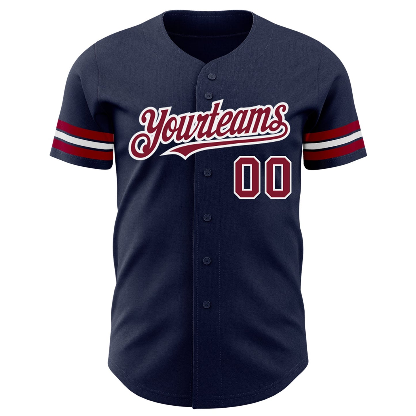 Custom Navy Crimson-White Authentic Baseball Jersey view 2