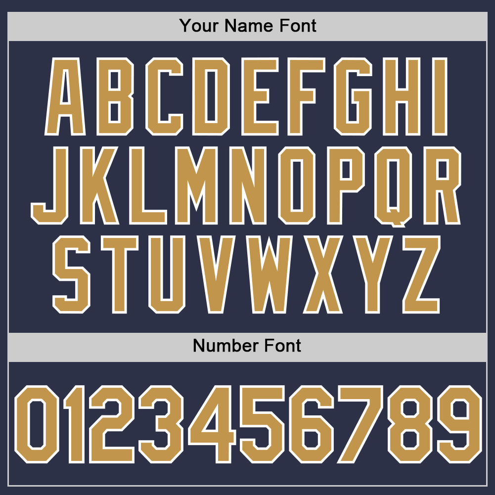 Custom Navy Old Gold-White Authentic Throwback Baseball Jersey view 5