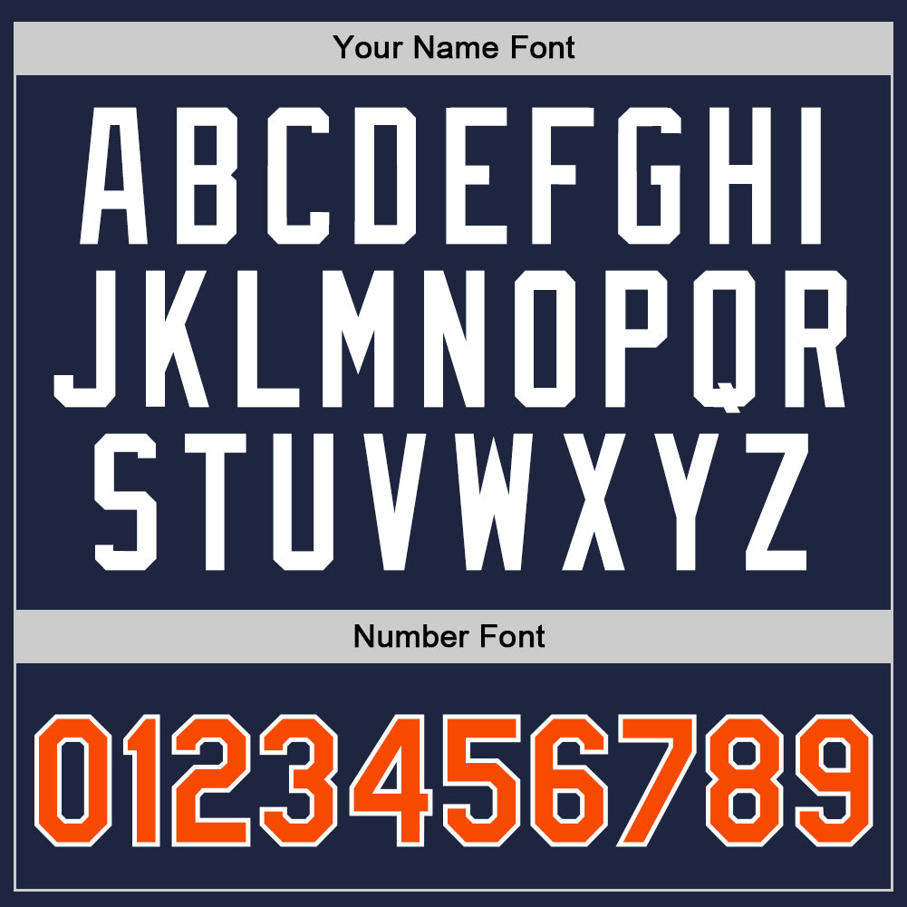 Custom Navy Orange-White Authentic Throwback Basketball Jersey view 4