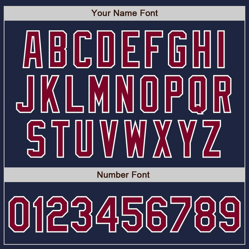 Custom Navy Maroon-White Authentic Baseball Jersey view 5