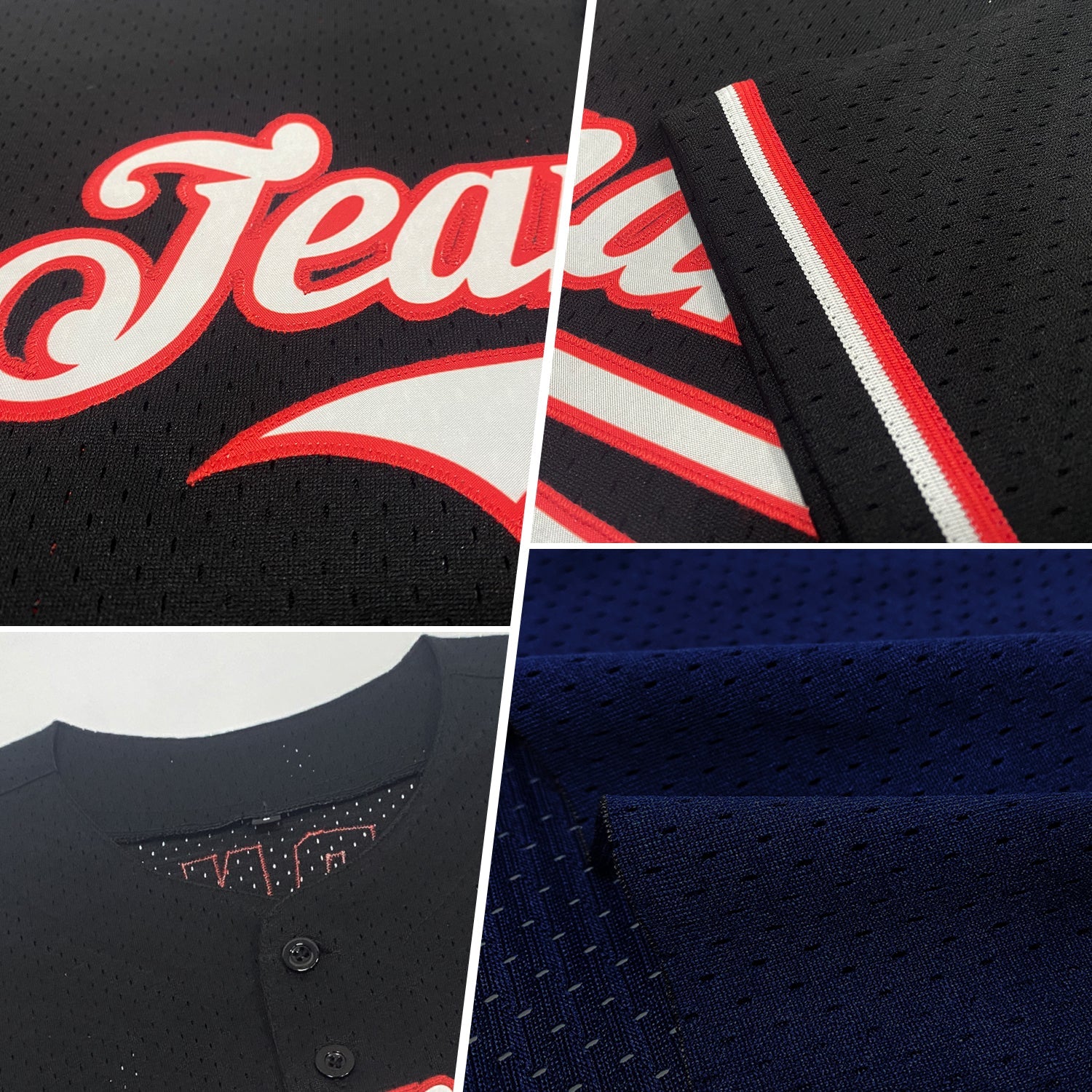 Custom Navy Vintage USA Flag-Red Mesh Authentic Throwback Baseball Jersey view 2