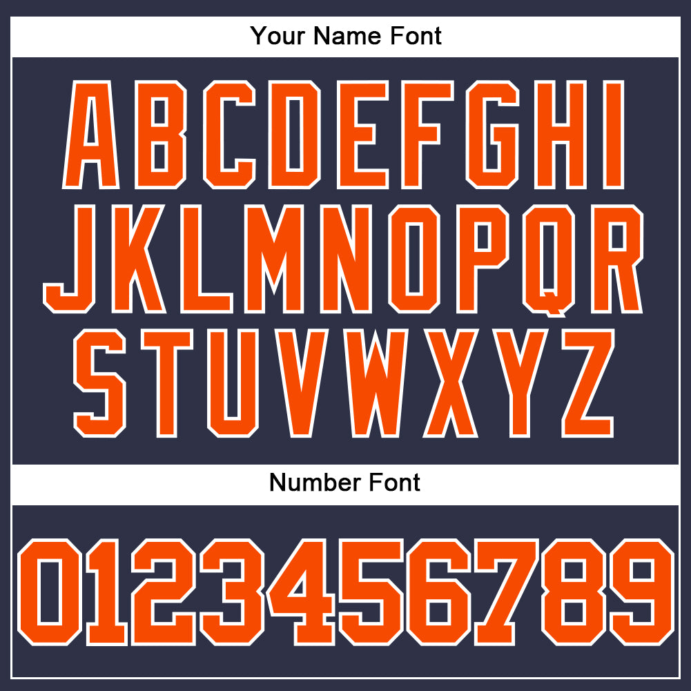 Custom Navy Orange-White Mesh Authentic Throwback Baseball Jersey view 5