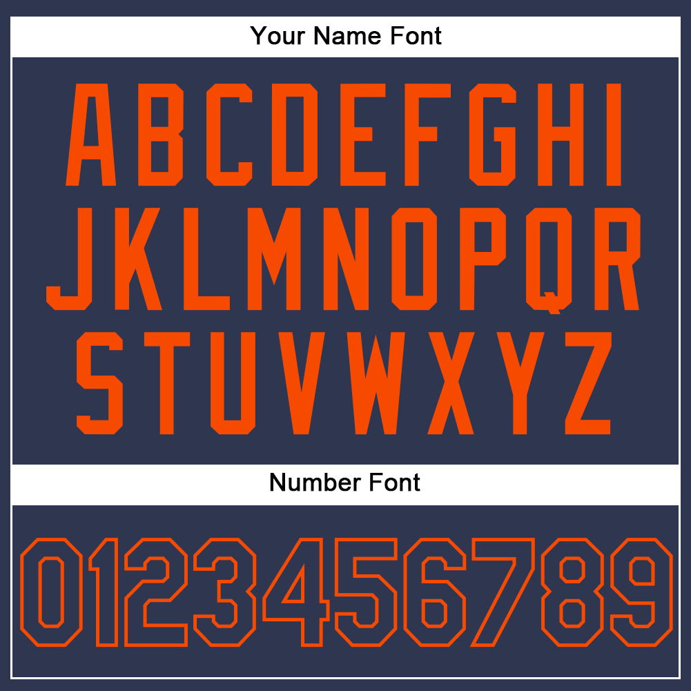 Custom Stitched Navy Orange Sports Pullover Sweatshirt Hoodie view 5