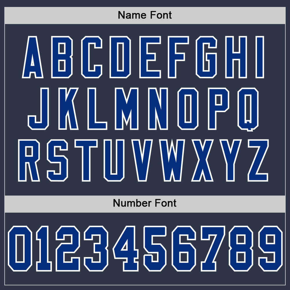 Custom Navy Royal-White Mesh Authentic Throwback Football Jersey view 4