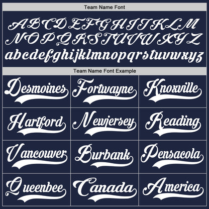 Custom Navy White Hockey Lace Neck Jersey view 4