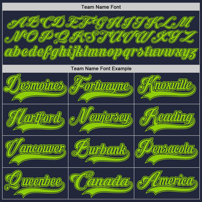 Custom Navy Neon Green Hockey Jersey view 4
