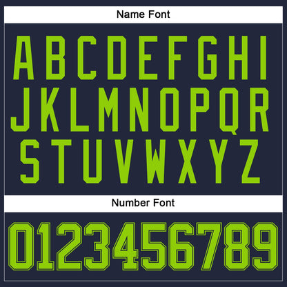 Custom Navy Neon Green Hockey Jersey view 5