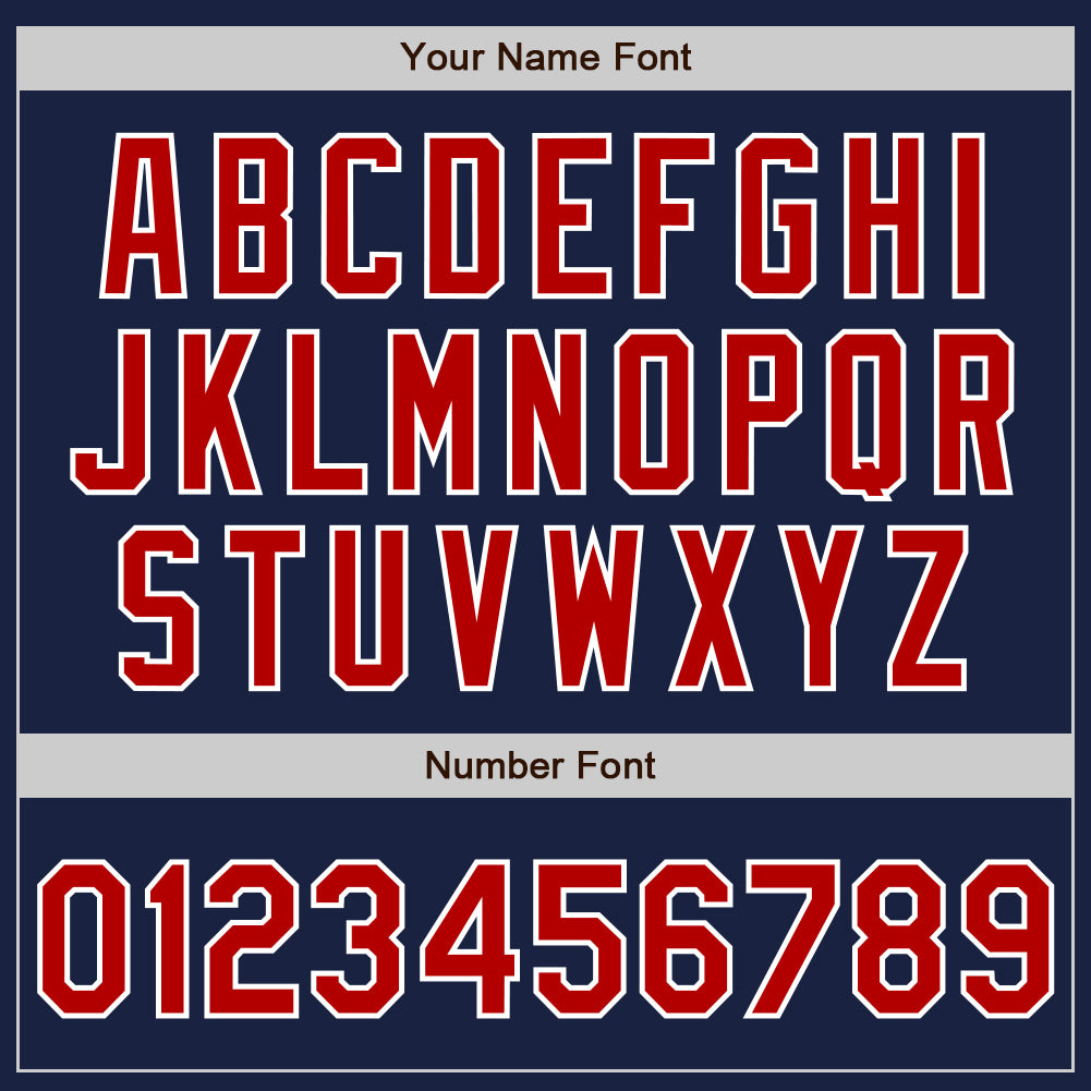 Custom Navy Red-White Authentic Baseball Jersey view 8