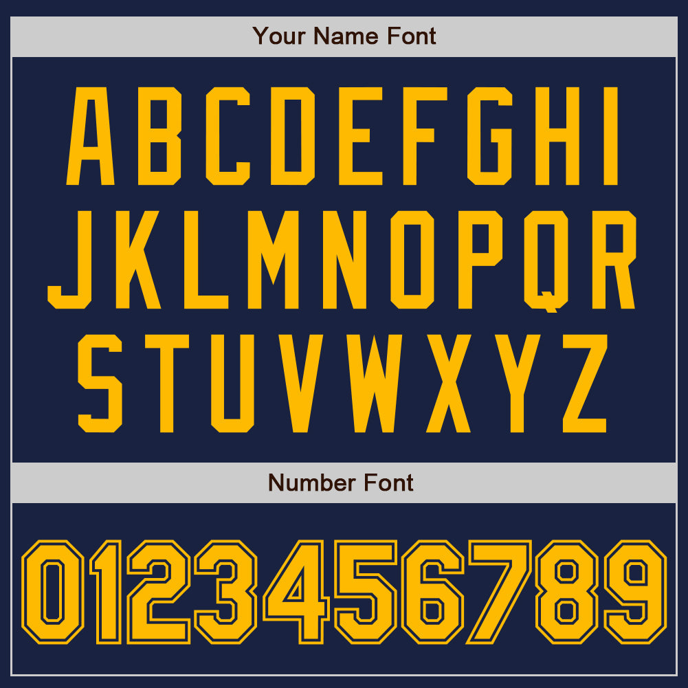 Custom Navy Gold Authentic Baseball Jersey view 8