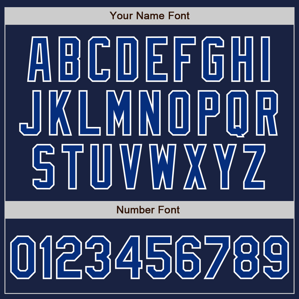 Custom Navy Royal-White Authentic Baseball Jersey view 8