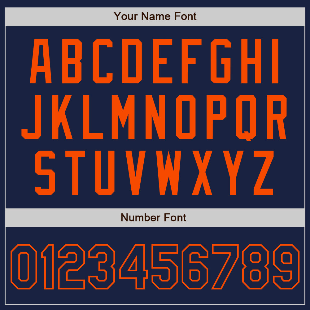 Custom Navy Orange Authentic Baseball Jersey view 8