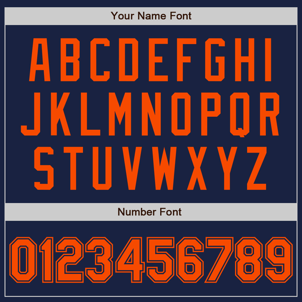 Custom Navy Orange Authentic Baseball Jersey view 4