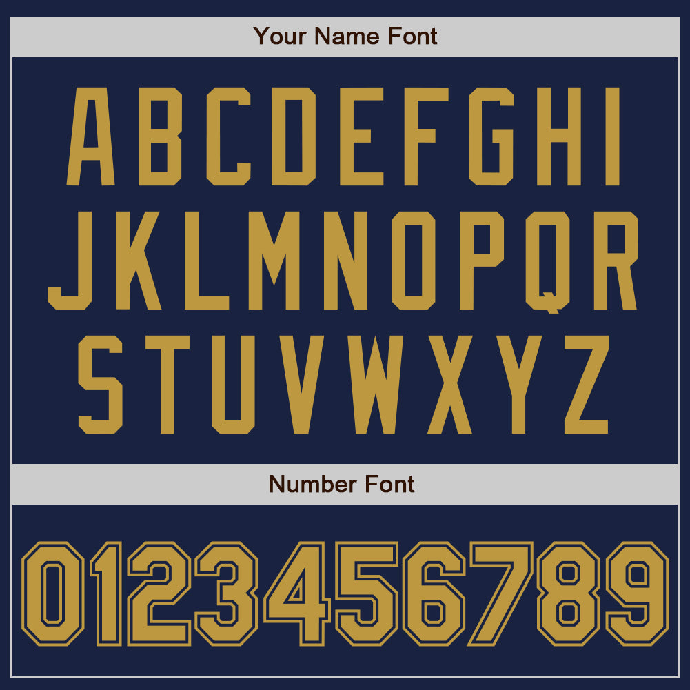 Custom Navy Old Gold Authentic Baseball Jersey view 4