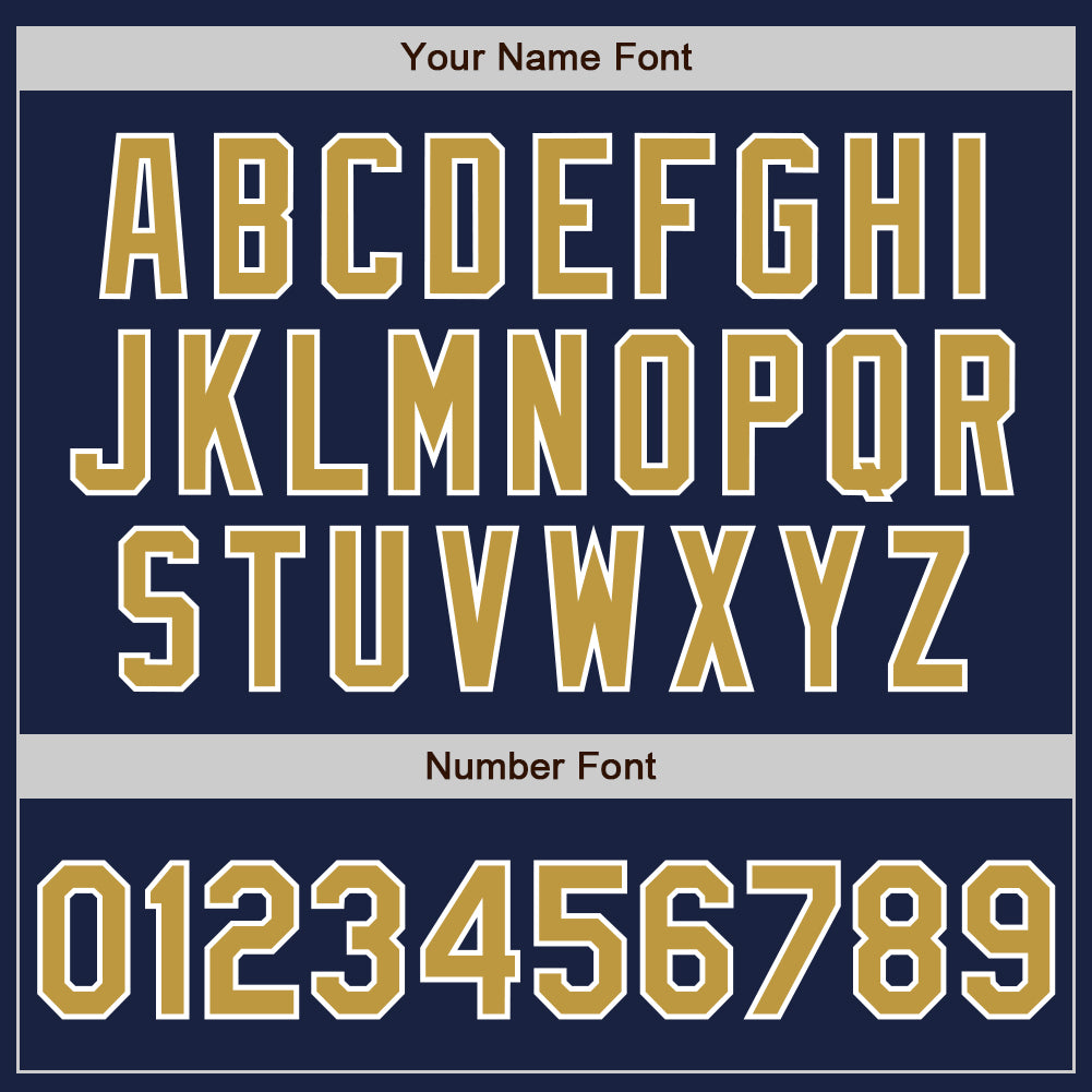 Custom Navy Old Gold-White Authentic Baseball Jersey view 8
