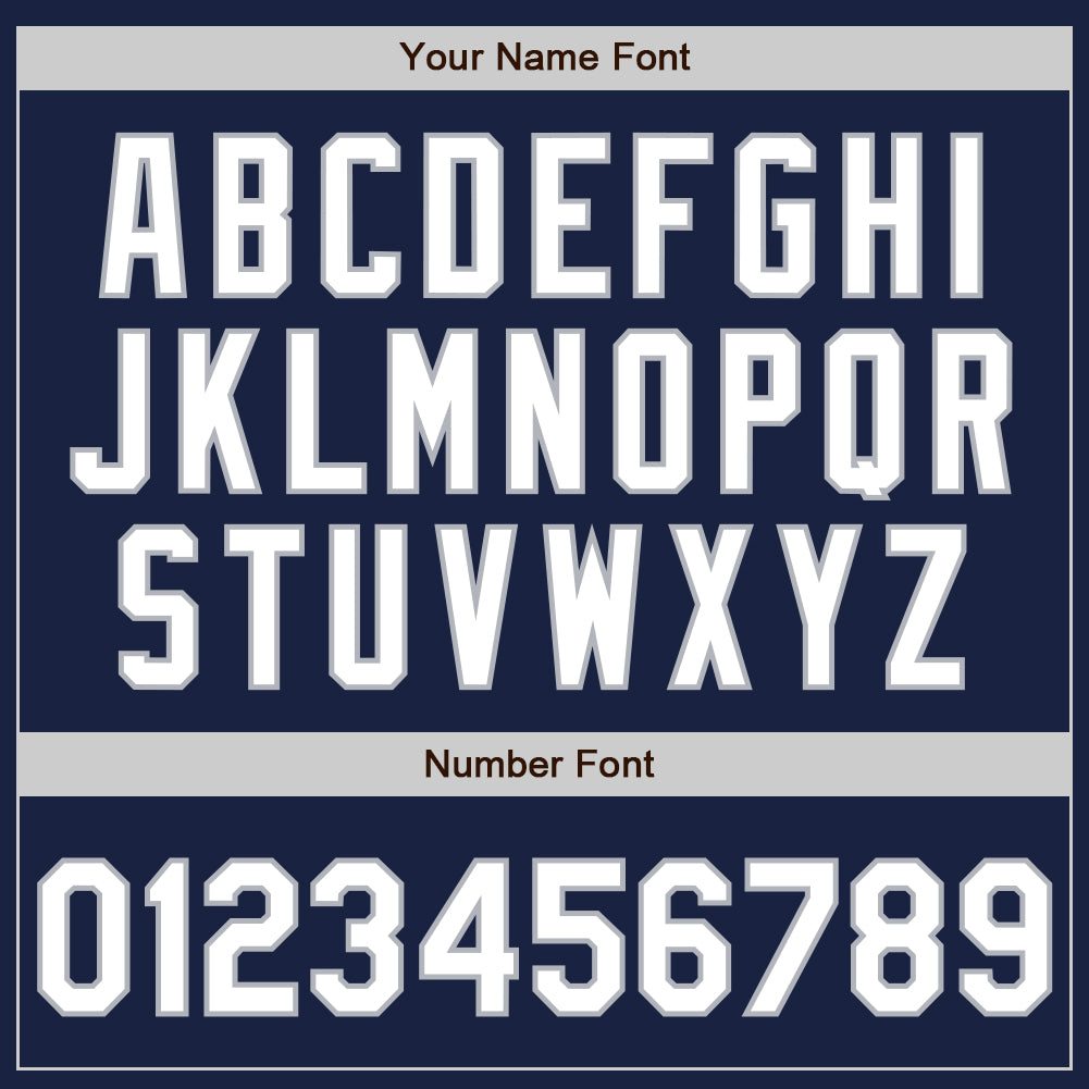 Custom Navy White-Gray Authentic Baseball Jersey view 8