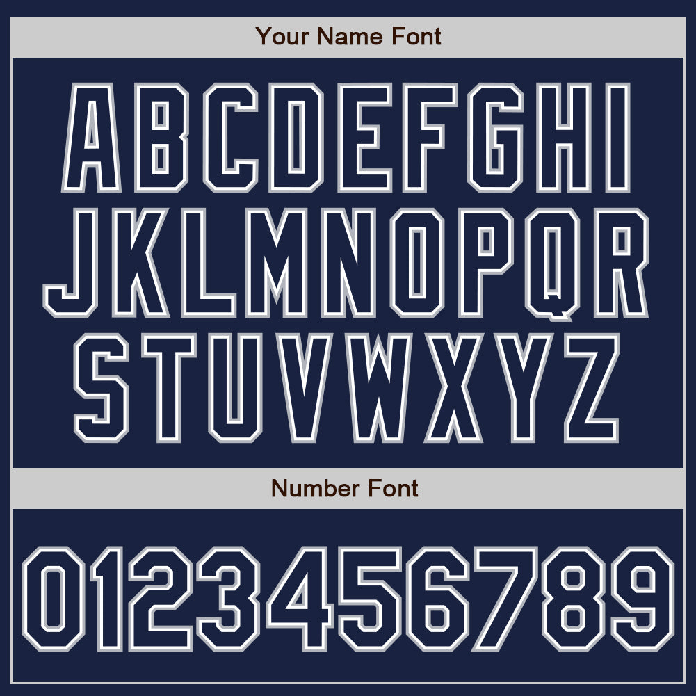 Custom Navy White-Gray Authentic Baseball Jersey view 4