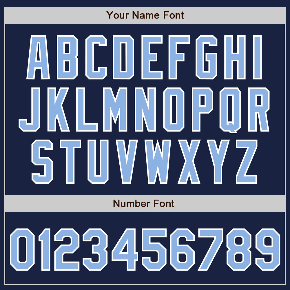 Custom Navy Light Blue-White Authentic Baseball Jersey view 8