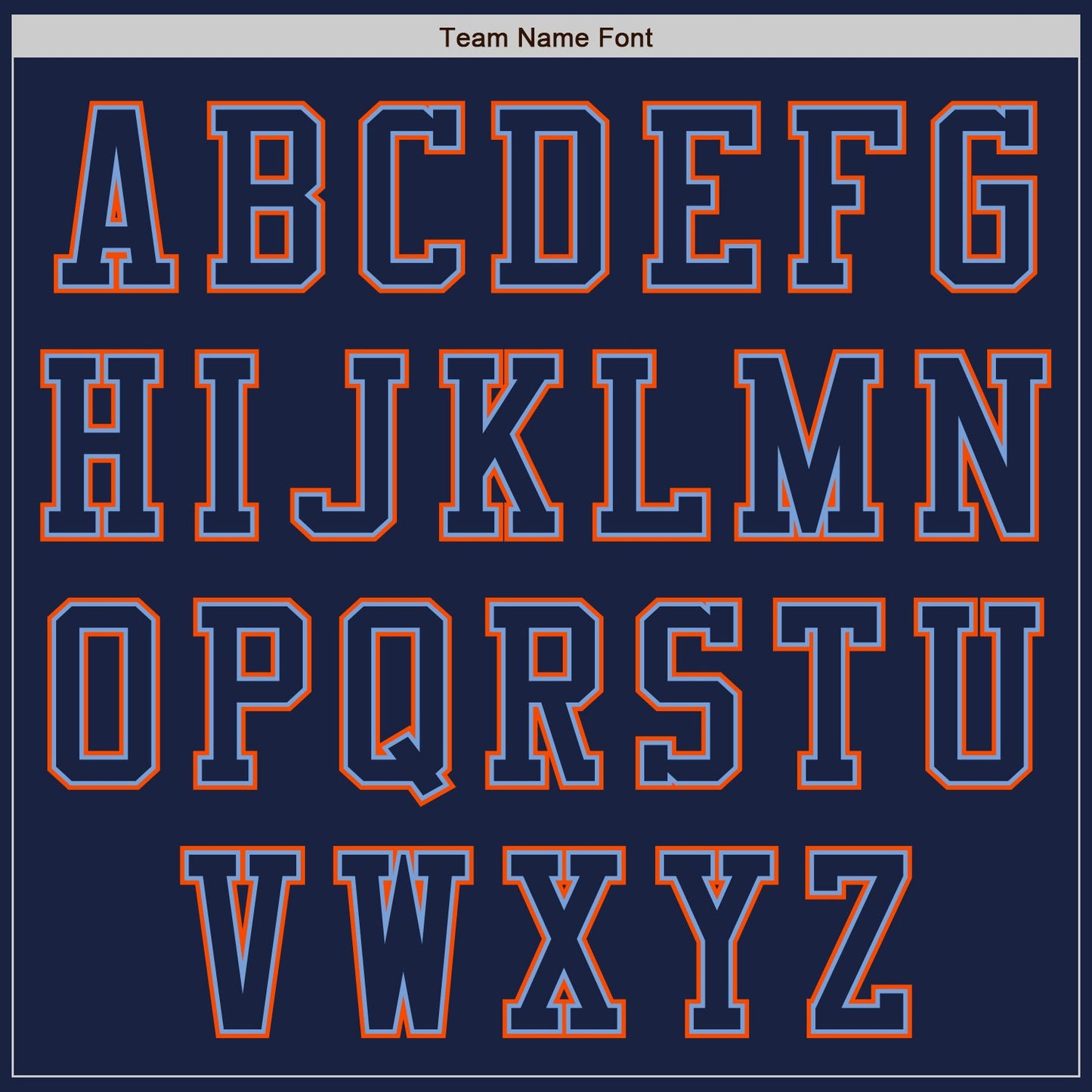 Custom Navy Powder Blue-Orange Authentic Baseball Jersey view 3