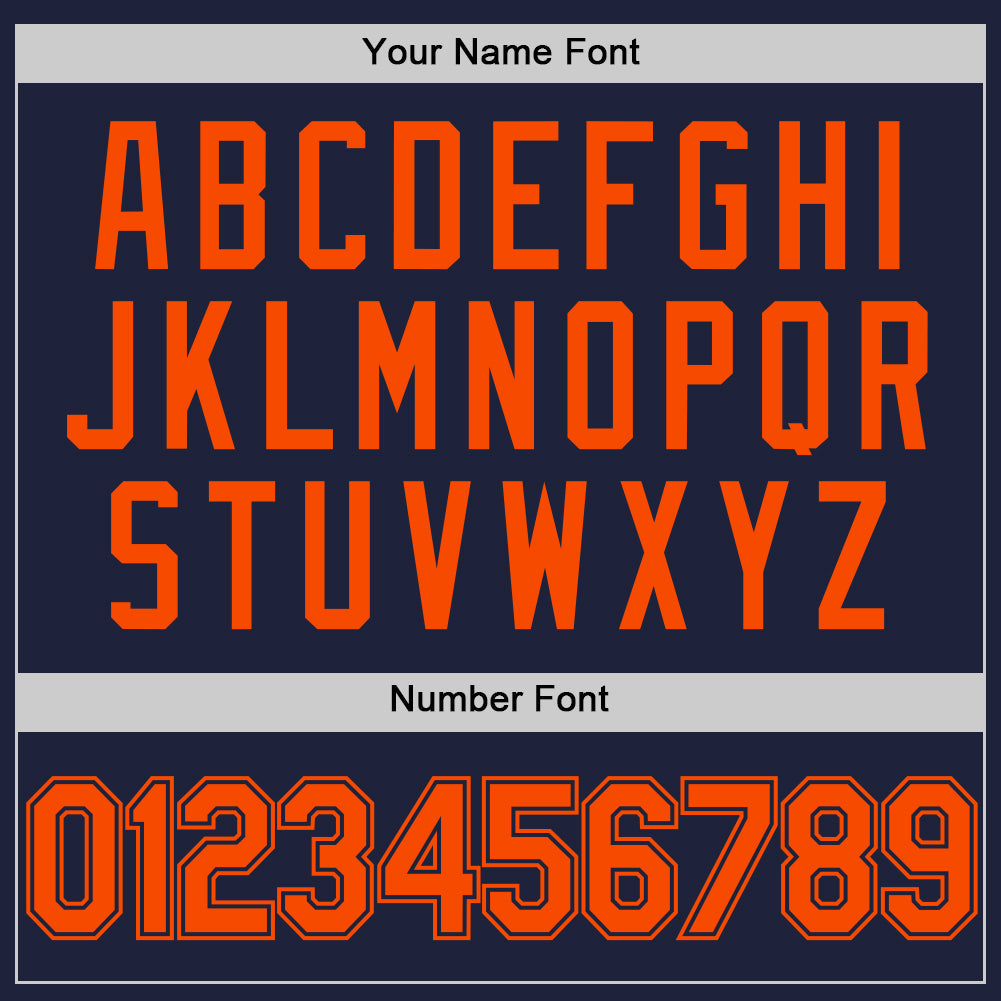 Custom Navy Orange Authentic Throwback Basketball Jersey view 4