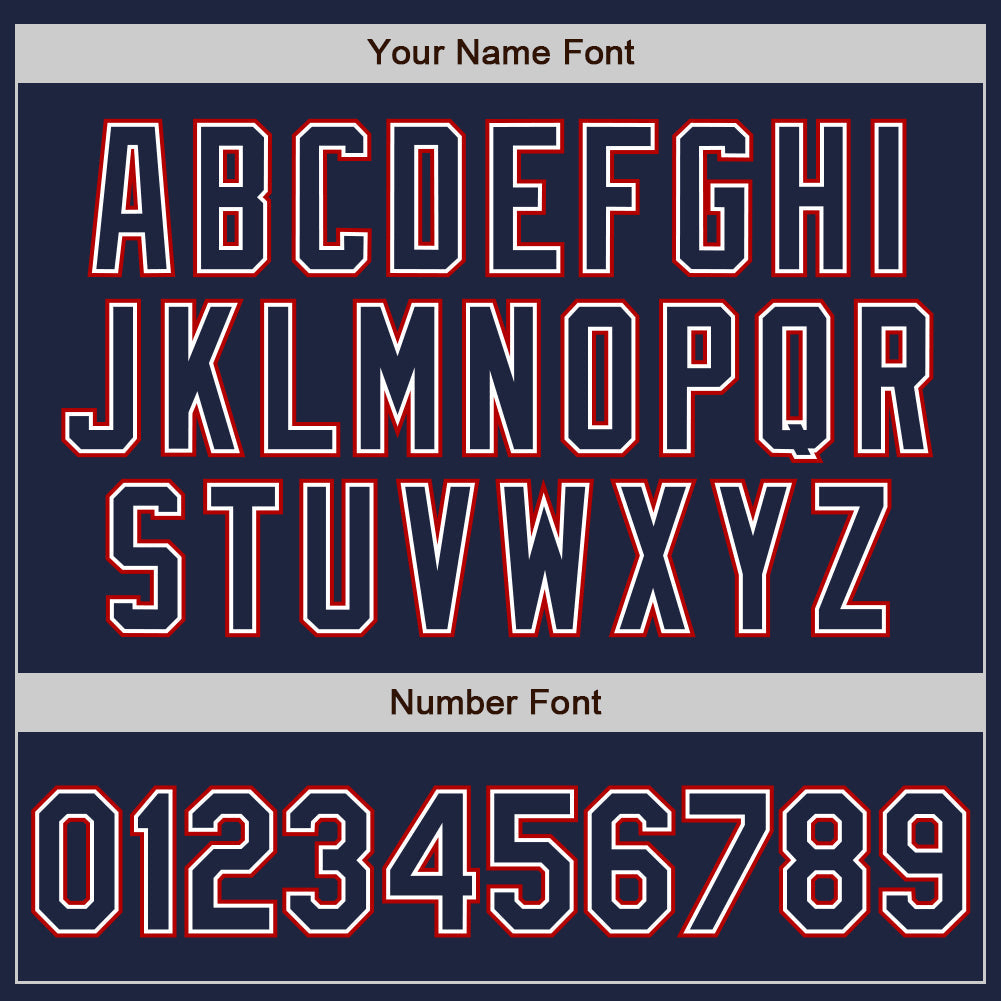 Custom Navy White-Red Authentic Baseball Jersey view 5