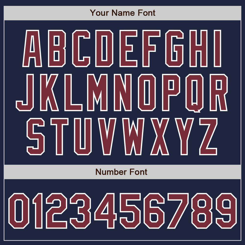 Custom Navy Burgundy-White Authentic Baseball Jersey view 5