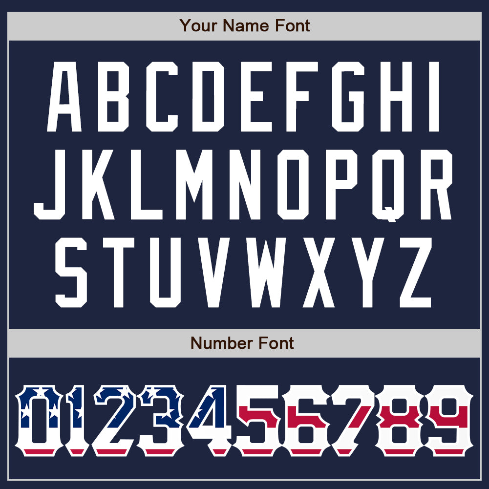 Custom Navy White Pinstripe USA Flag Authentic Baseball Jersey view 5