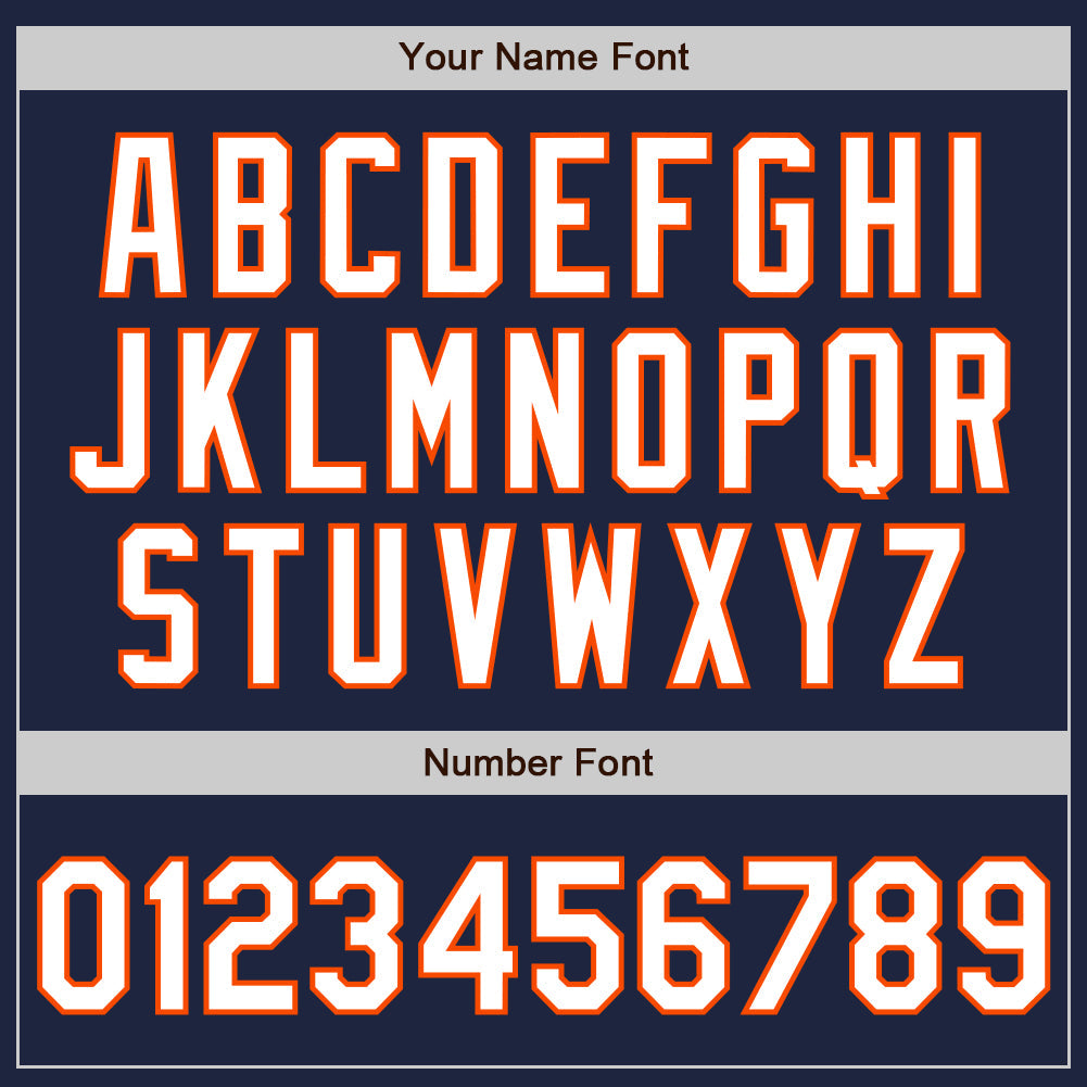 Custom Stitched Navy White-Orange Baseball Pullover Sweatshirt Hoodie view 4