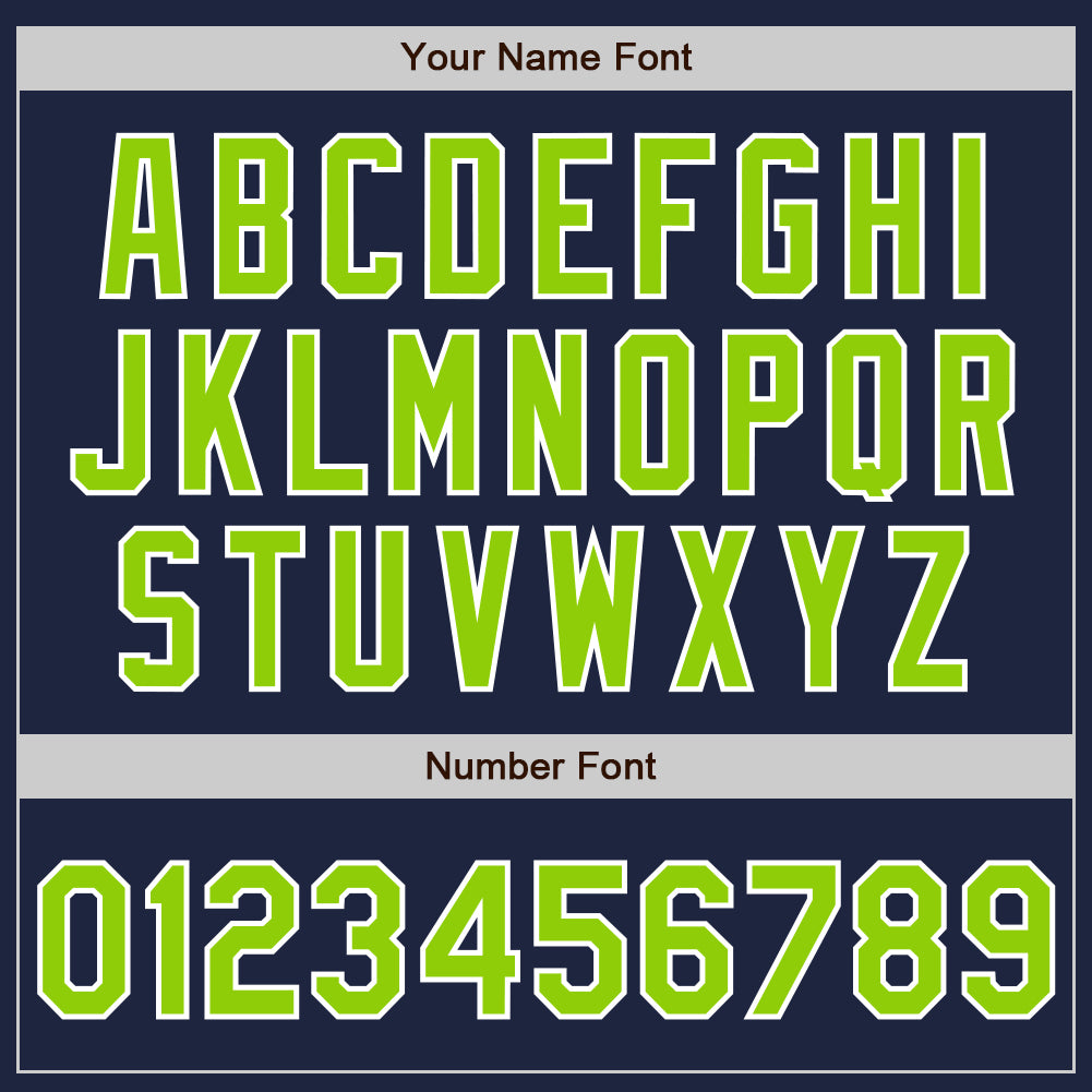 Custom Stitched Navy Neon Green-White Baseball Pullover Sweatshirt Hoodie view 4