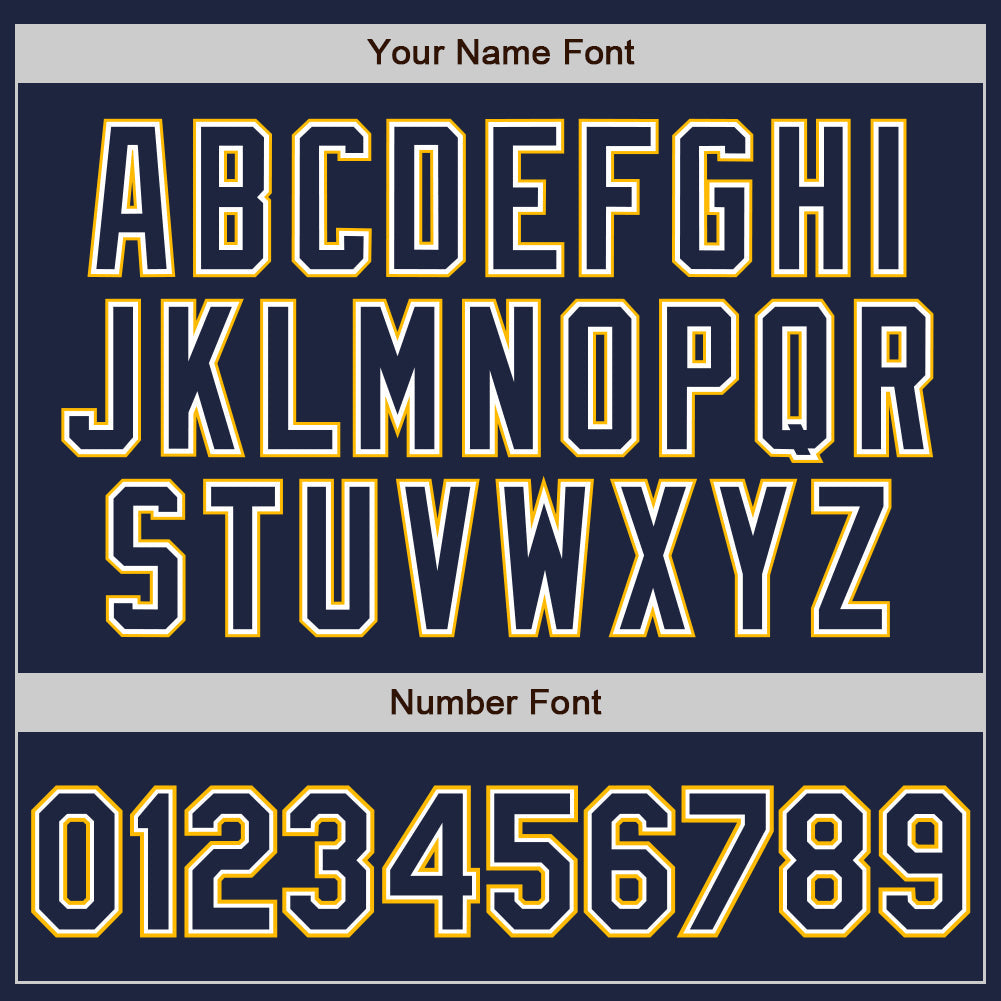 Custom Navy White-Gold Authentic Baseball Jersey view 5