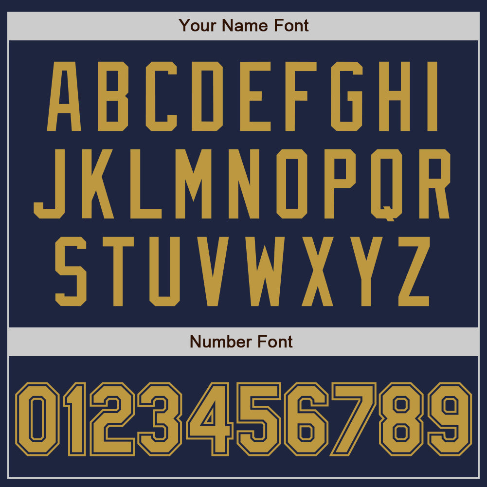 Custom Navy Old Gold Authentic Baseball Jersey view 5