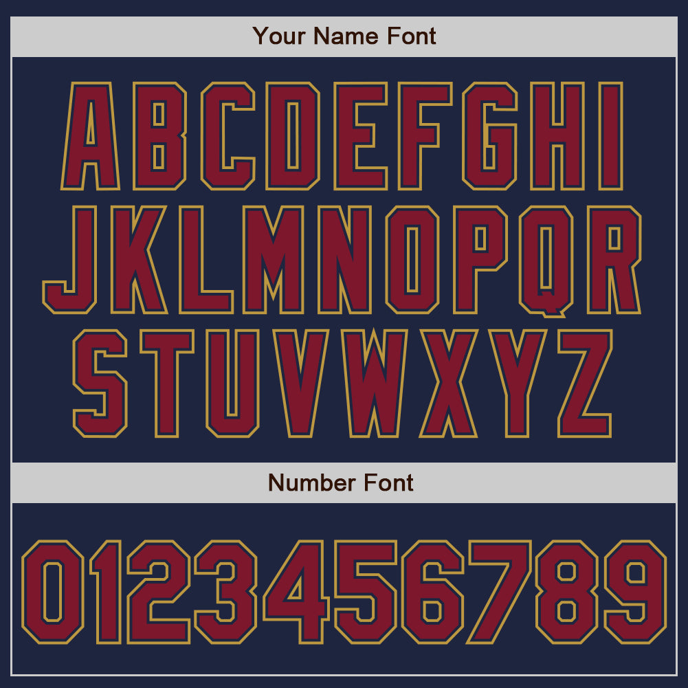 Custom Navy Crimson-Old Gold Authentic Baseball Jersey view 5