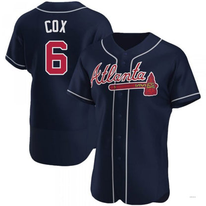Atlanta Braves #6 Bobby Cox Navy Alternate Jersey Stitches Baseball Jerseys - Main View