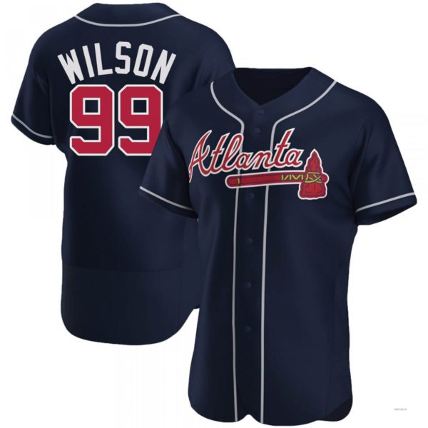 Atlanta Braves #99 Brooks Wilson Navy Alternate Jersey Stitches Baseball Jerseys - Main View